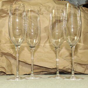 Set of 4 Luigi Bormioli 9 3/4" x 1 7/8" Champagne Flutes